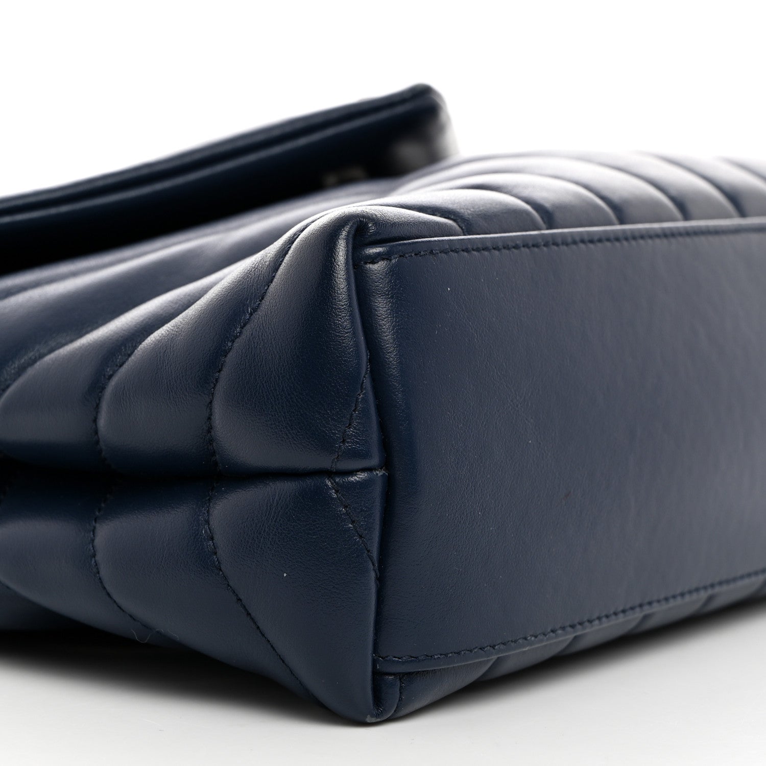 Saint Laurent Calfskin Y Quilted Monogram Small Loulou Chain Satchel Denim Blue 10 of 16