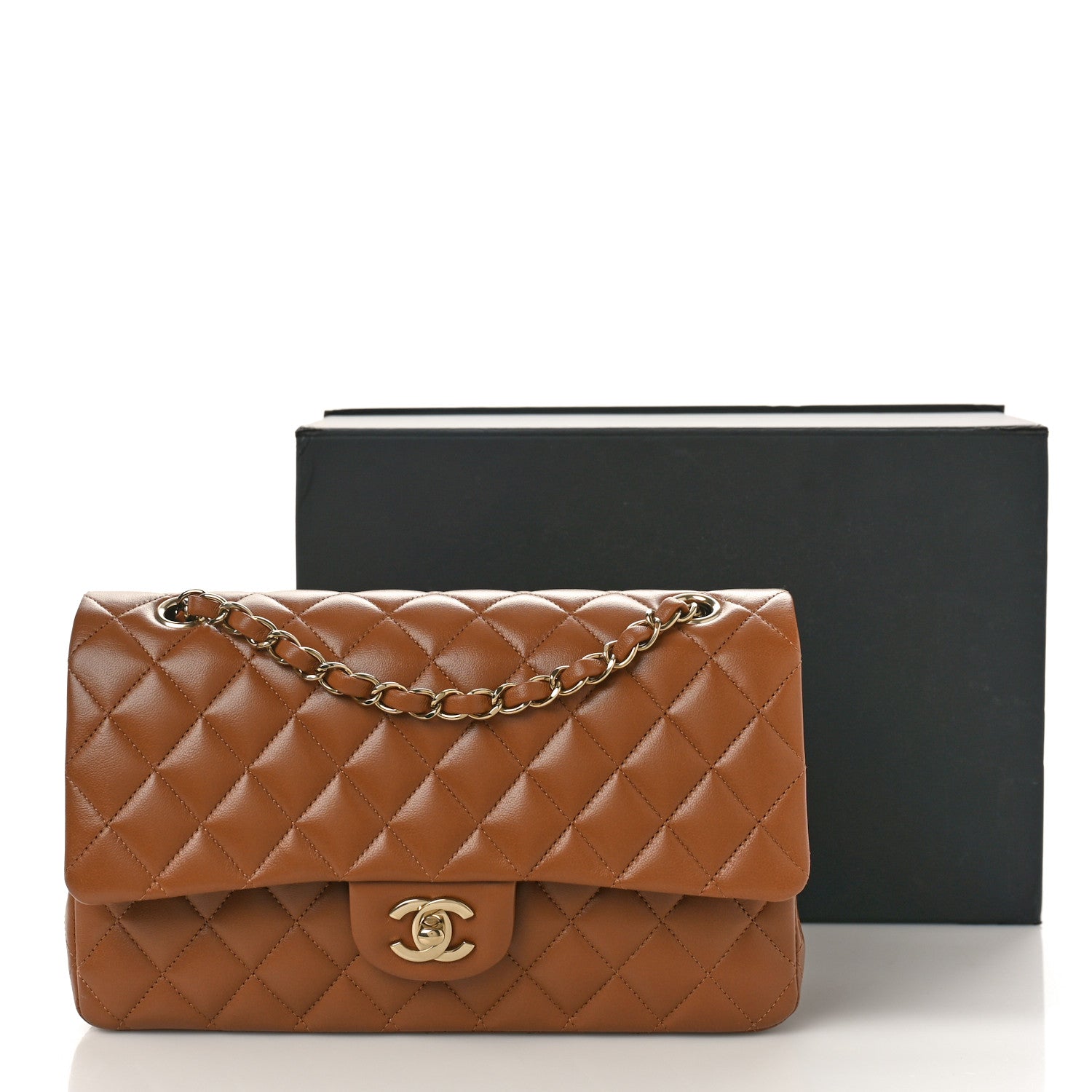 Chanel Lambskin Quilted Medium Double Flap Brown 1495827