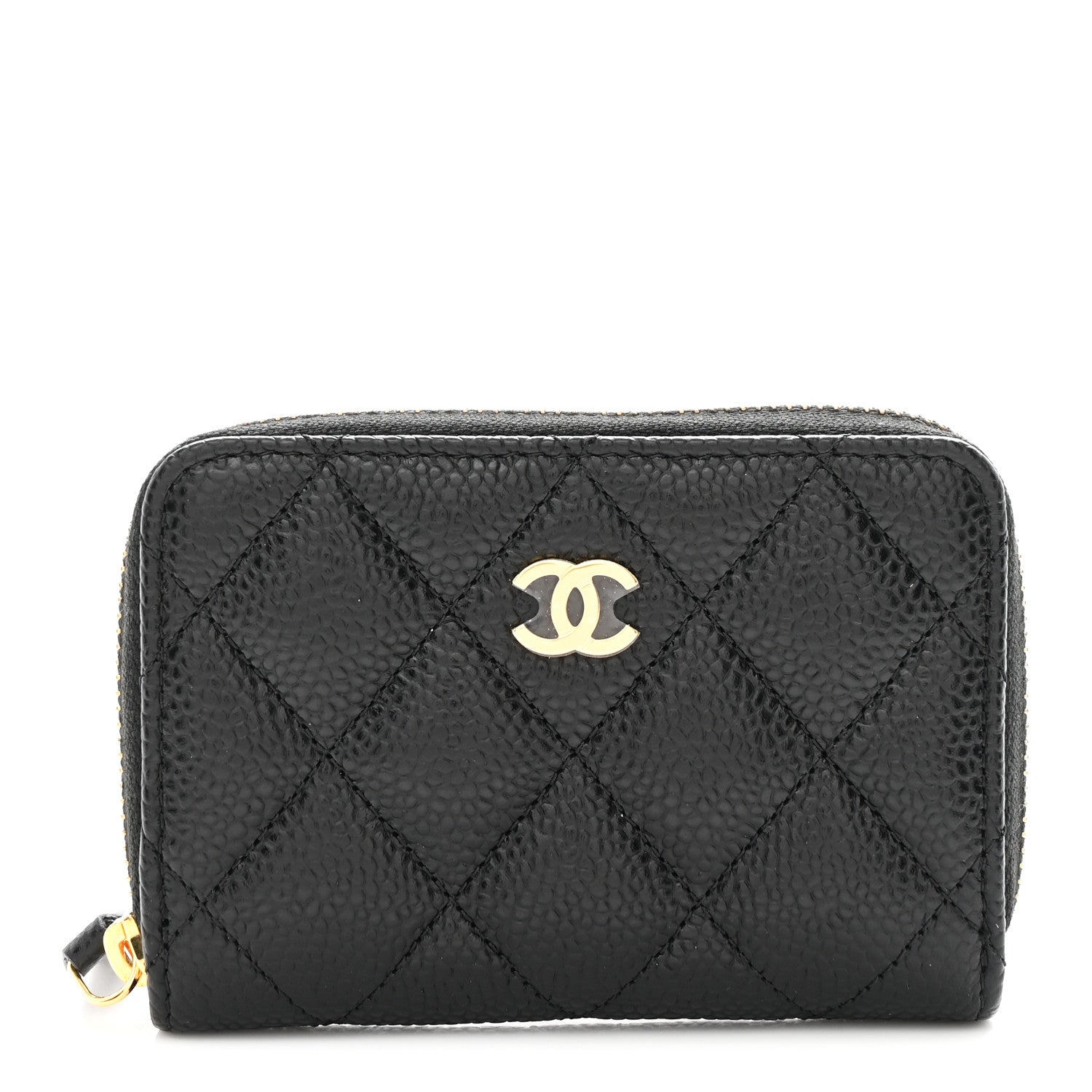 Chanel Caviar Quilted Zip Coin Purse Black 1 of 8