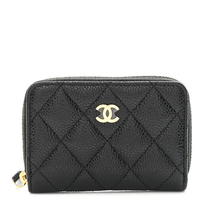 Chanel Caviar Quilted Zip Coin Purse Black 1 of 8