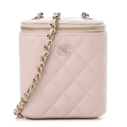 Chanel Caviar Quilted Small Vertical Coco Beauty Vanity Case With Chain Light Pink 1 of 11