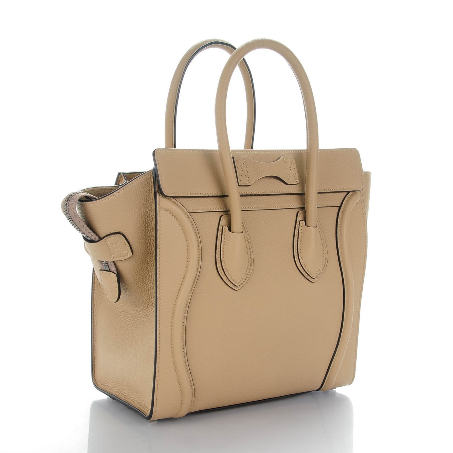 Drummed Calfskin Micro Luggage Dune