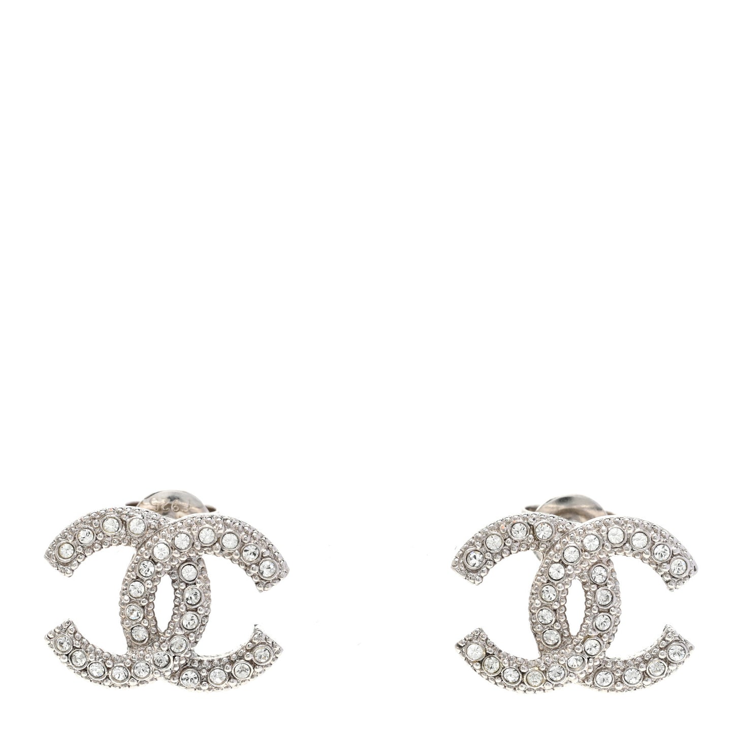 Crystal CC Earrings Silver