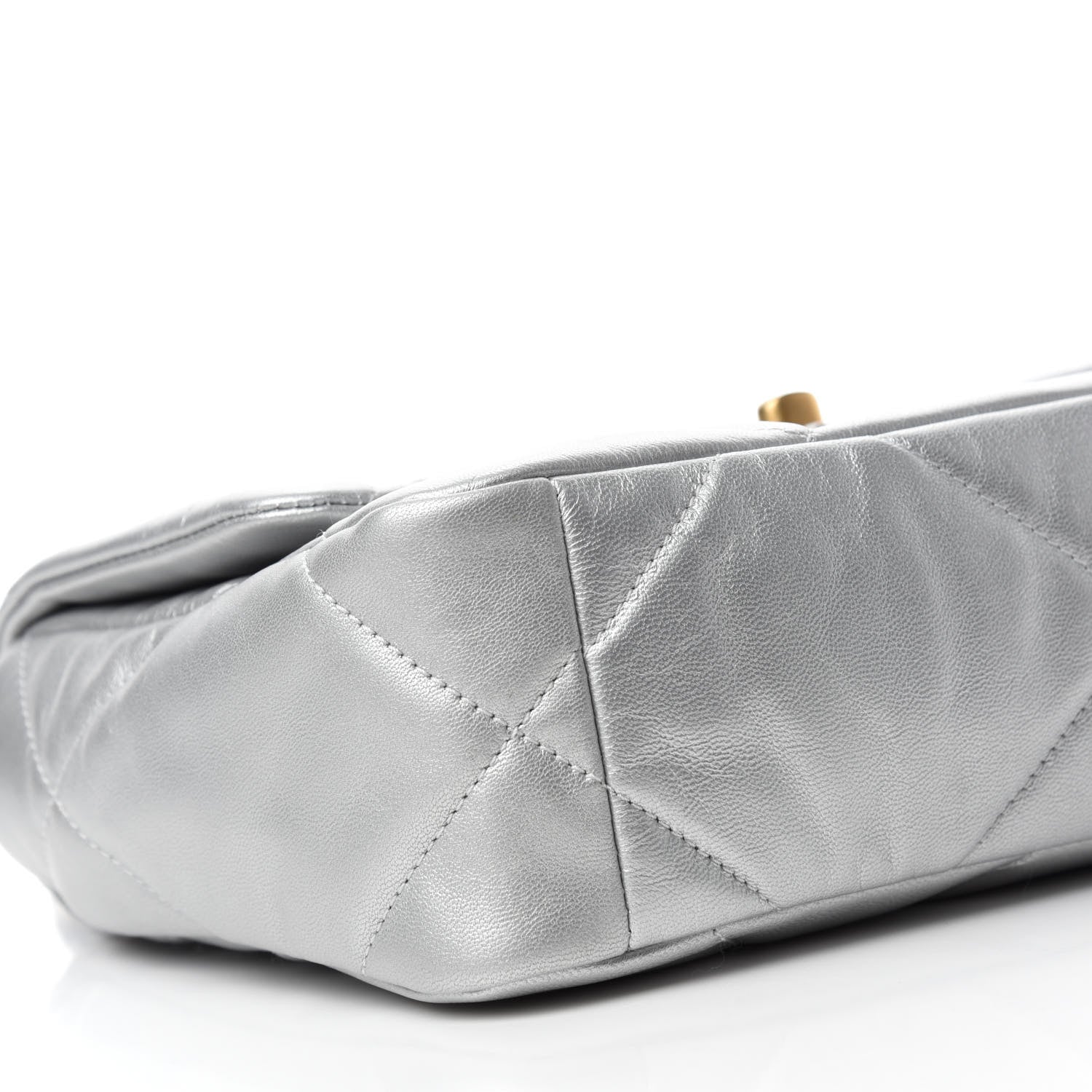 Chanel Metallic Lambskin Quilted Medium Chanel 19 Flap Silver 6 of 10