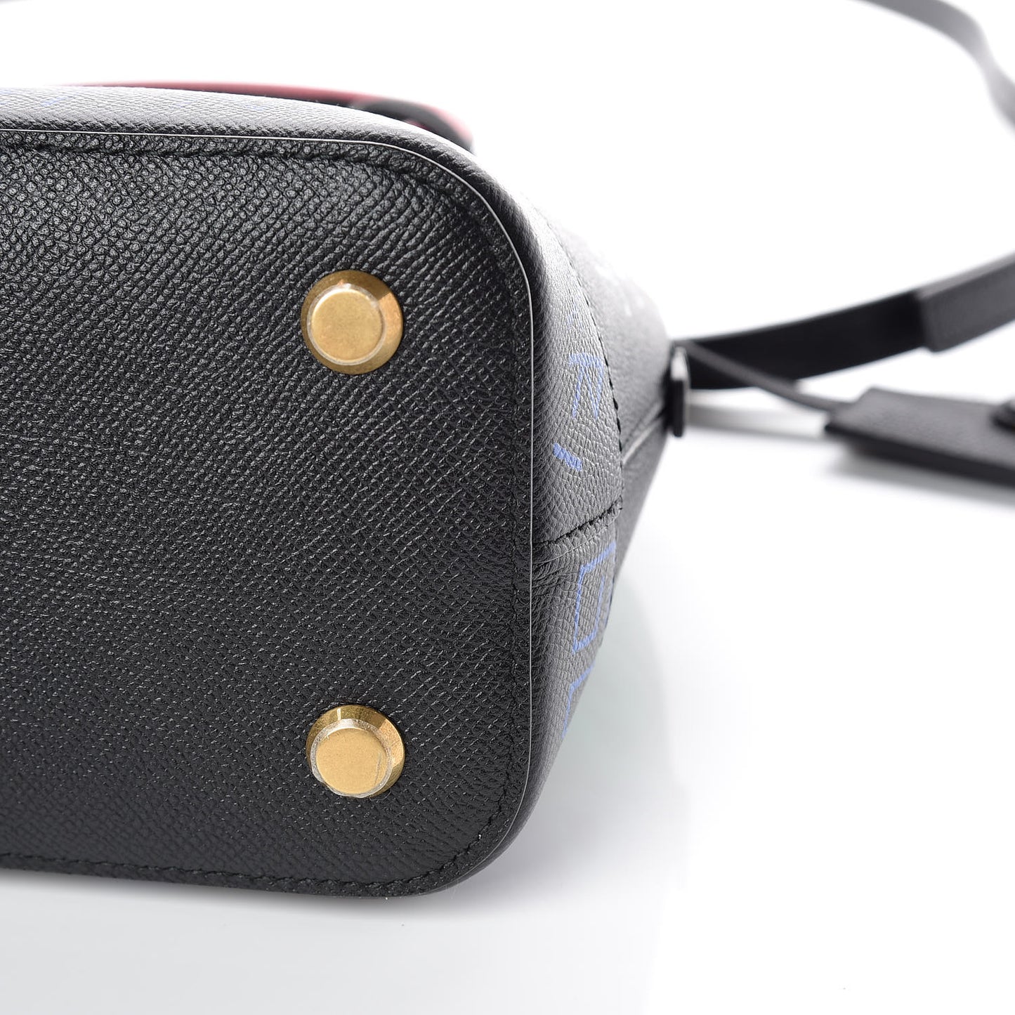 Signature Grained Calfskin Graffiti S Ville Top Handle Bag Black Multicolor