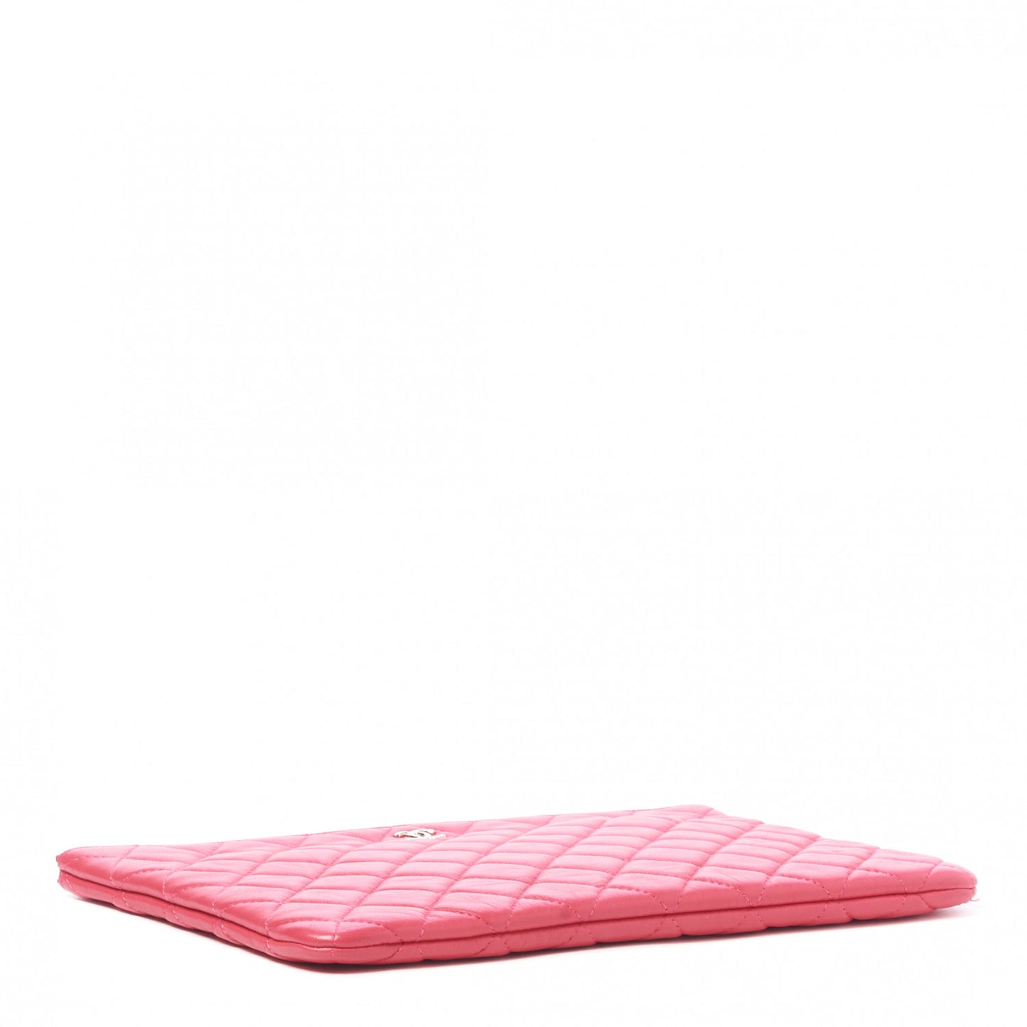 Lambskin Quilted Medium Cosmetic Case Pink
