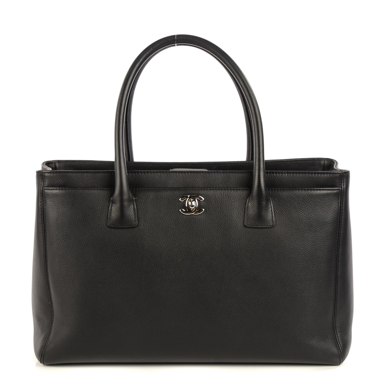 Calfskin Cerf Executive Shopper Tote Black