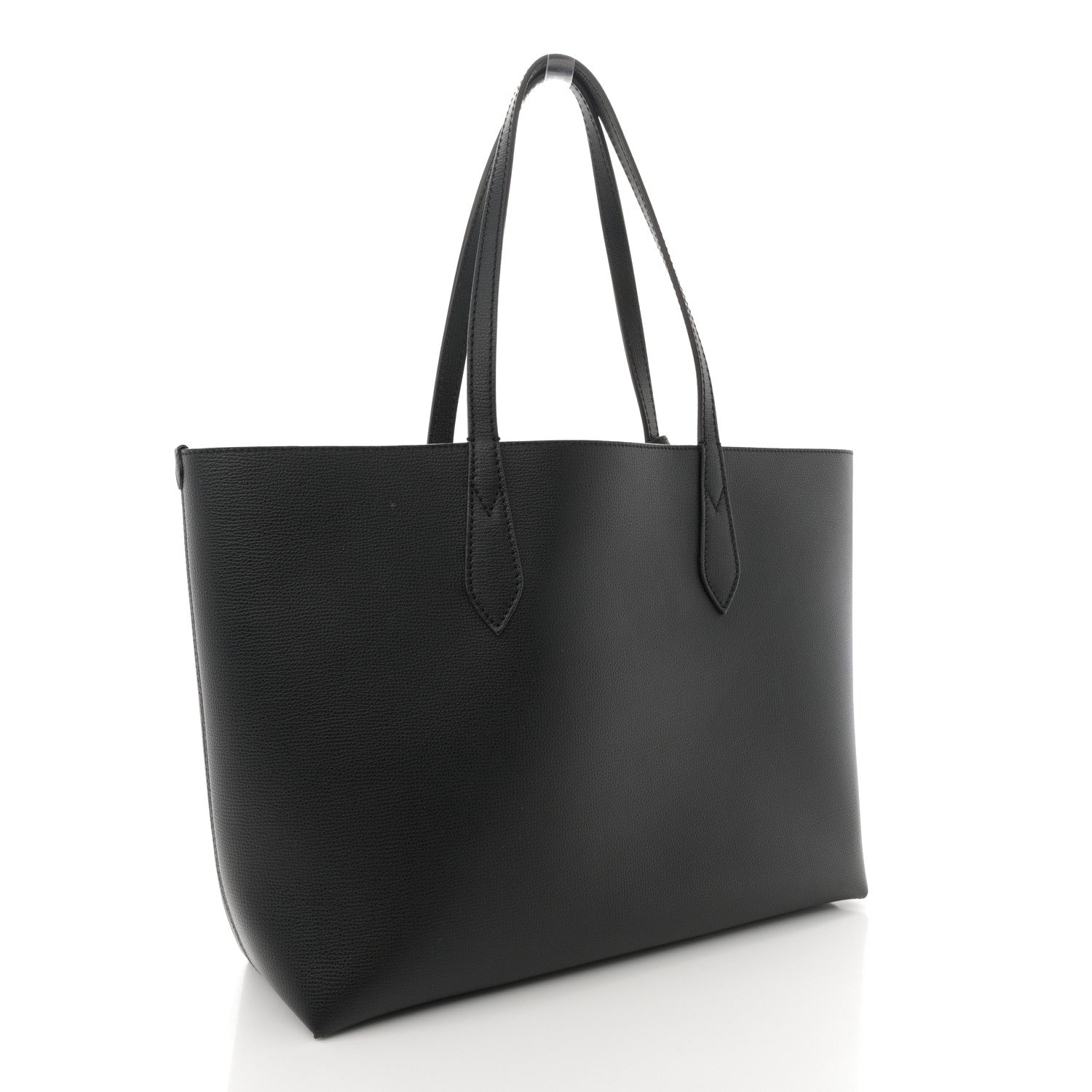 Burberry Grainy Calfskin Haymarket Check Medium Reversible Tote Black 4 of 16