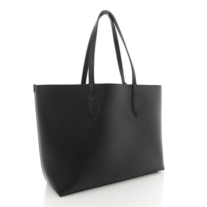 Burberry Grainy Calfskin Haymarket Check Medium Reversible Tote Black 4 of 16