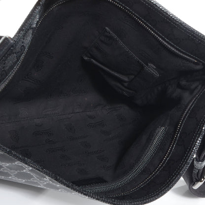 Gucci Imprime Monogram Medium Flat Messenger Bag Black 5 of 7