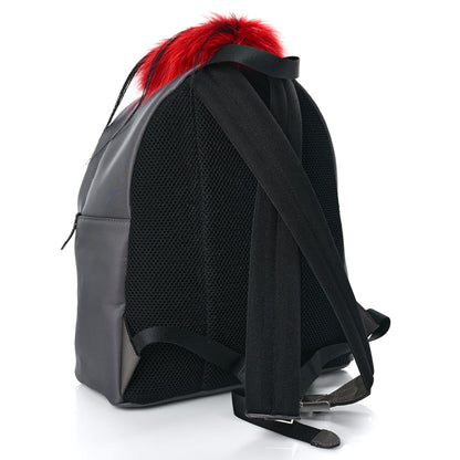 Fendi Nylon Vitello Elite Fox Goat Monster Eyes Studded Backpack Acciaio Pimento Multicolor 3 of 9