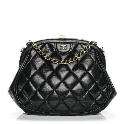 Chanel Calfskin Quilted Kisslock Frame Bag Black 1 of 10