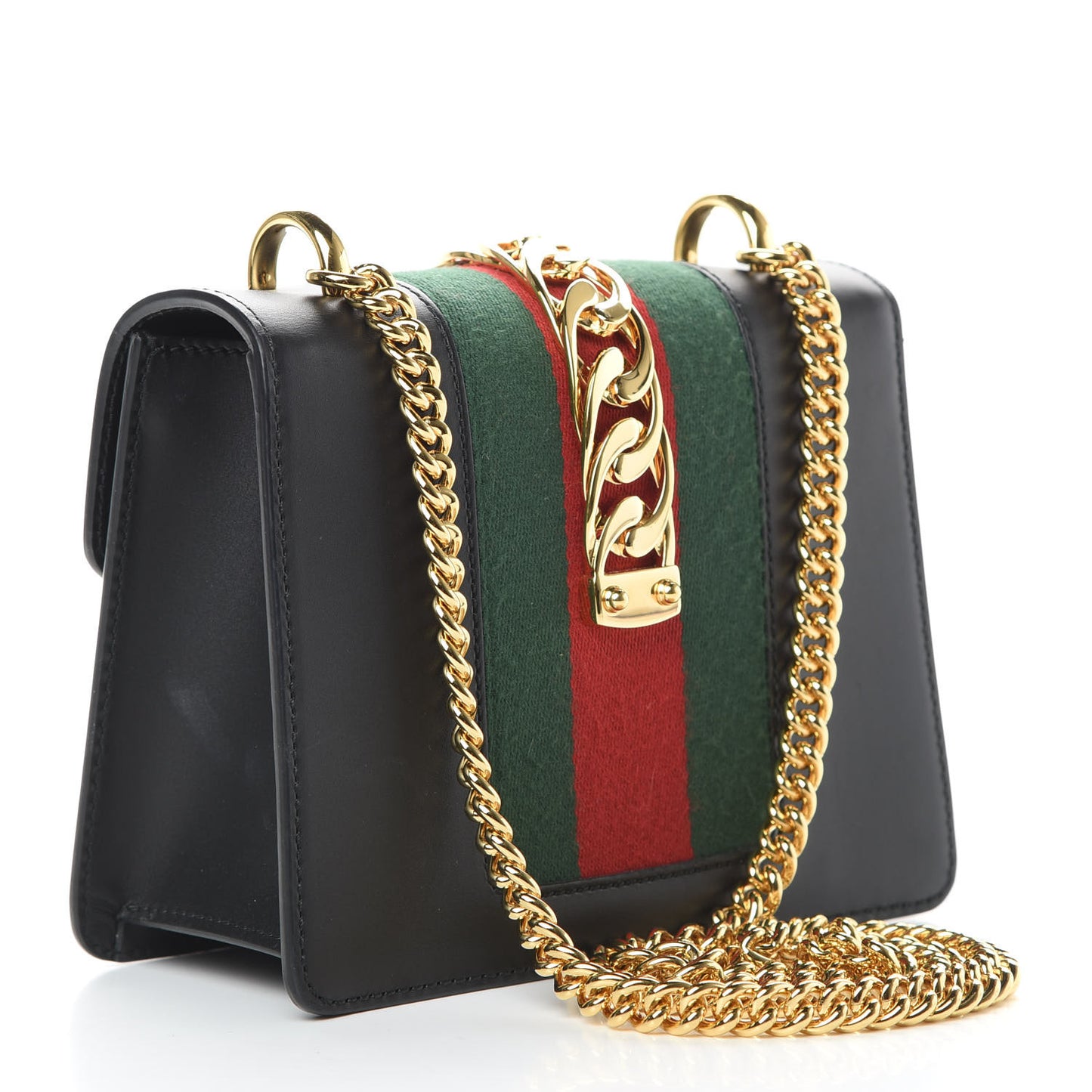 Calfskin Mini Sylvie Chain Shoulder Bag Black