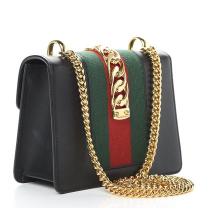 Gucci Calfskin Mini Sylvie Chain Shoulder Bag Black 3 of 15