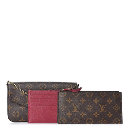 Louis Vuitton Monogram Pochette Felicie Chain Wallet Fuchsia 4 of 14
