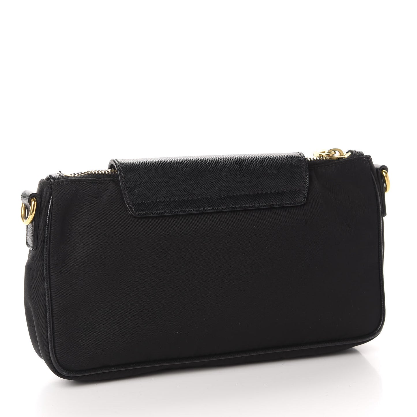 Tessuto Nylon Saffiano Crossbody Bag Black