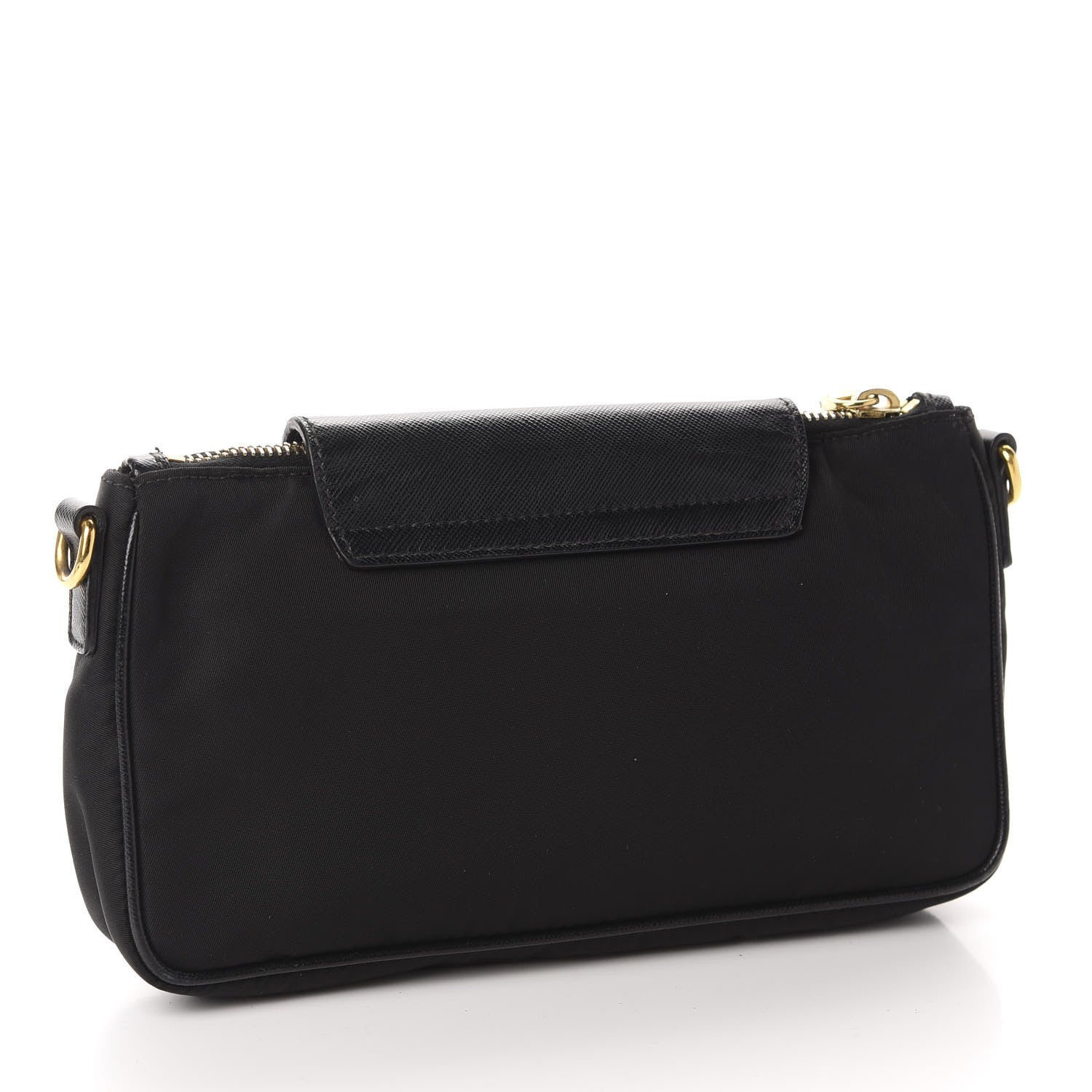 Prada Tessuto Nylon Saffiano Crossbody Bag Black 3 of 11