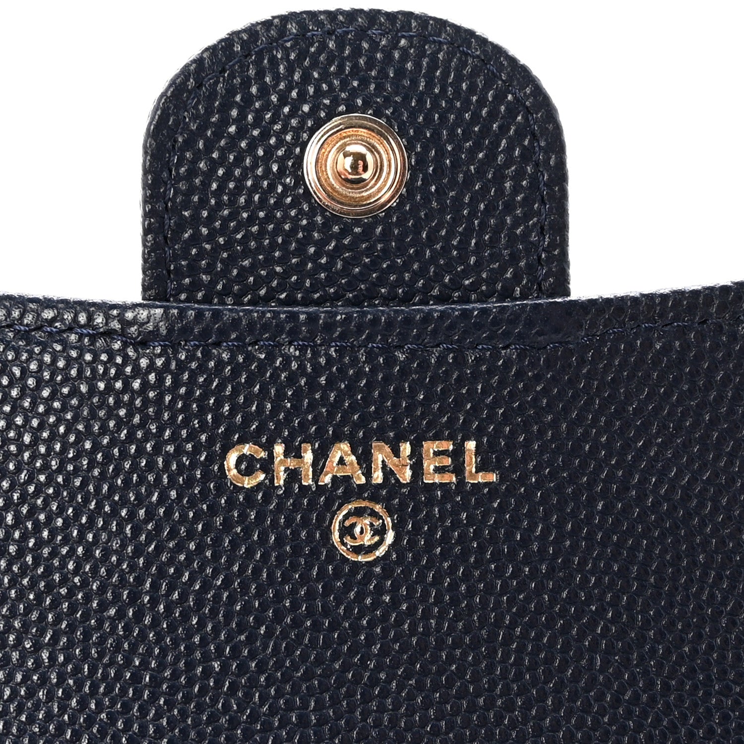 Chanel Caviar Quilted Compact Flap Wallet Navy 6 of 9