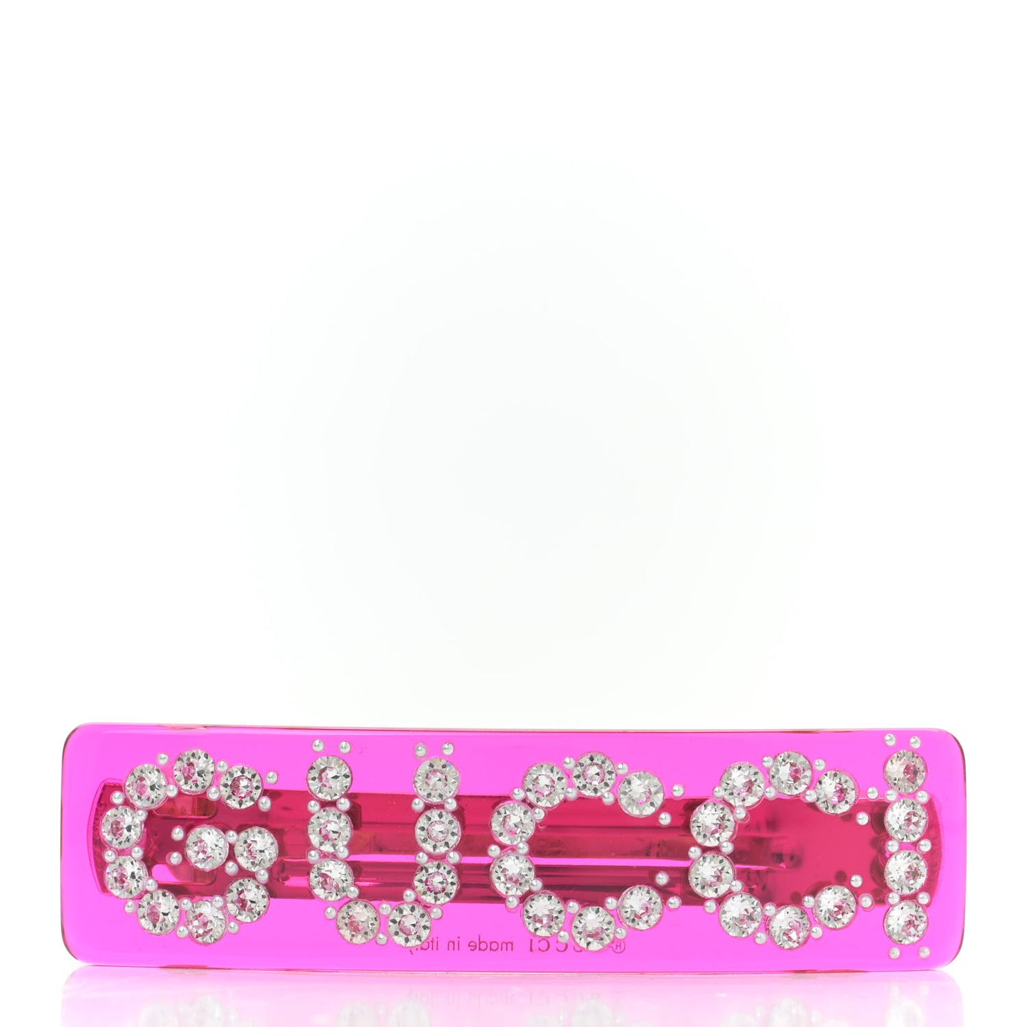 Resin Crystal Single Hair Barrette Fuchsia