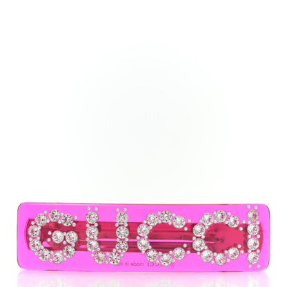 Gucci Resin Crystal Single Hair Barrette Fuchsia 1 of 6