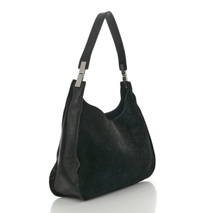 Gucci Suede Logo Hobo Bag Black 3 of 16