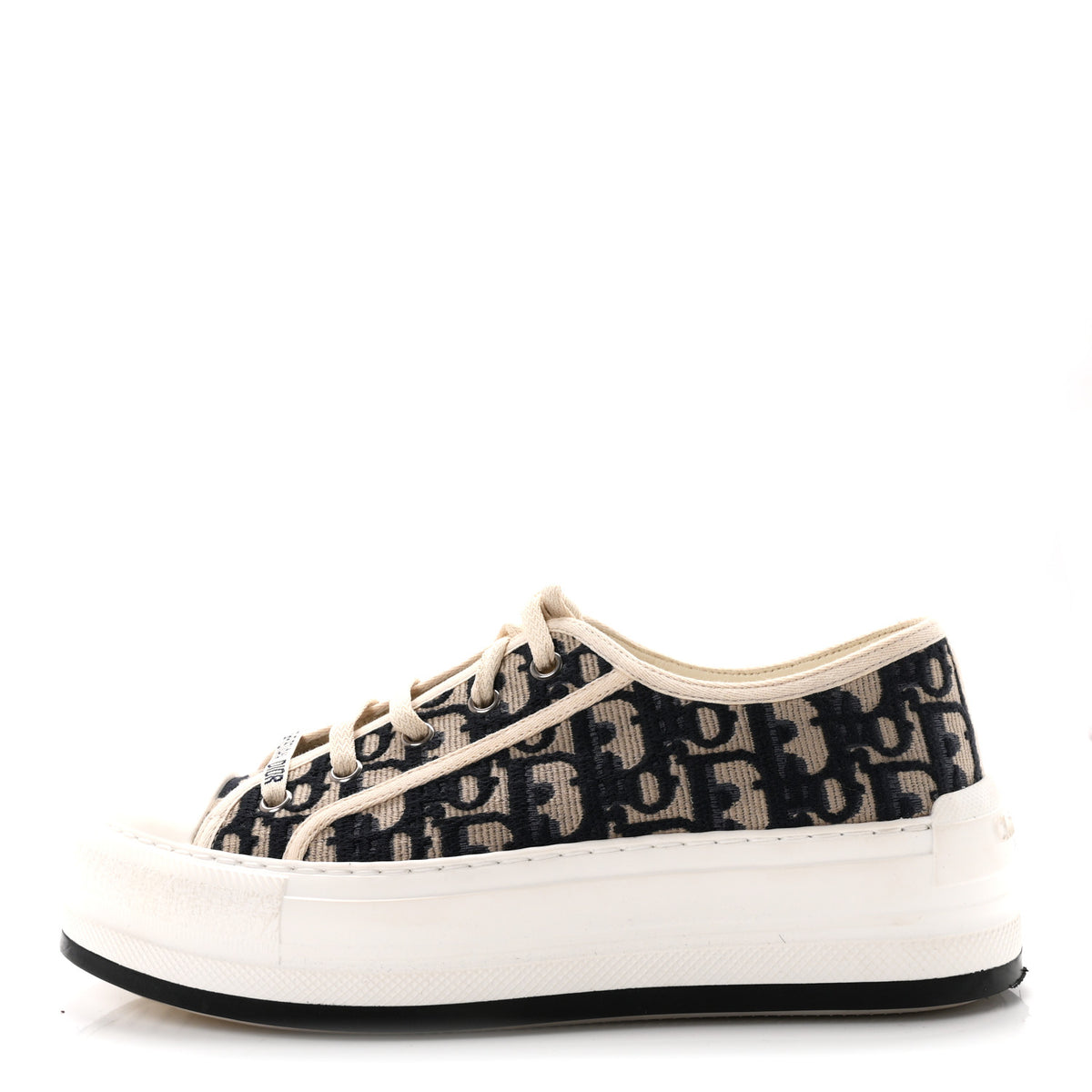 Christian Dior Canvas Oblique Walk'N'Dior Low Top Sneakers 37 Deep Blue 1 of 9