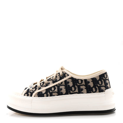 Christian Dior Canvas Oblique Walk'N'Dior Low Top Sneakers 37 Deep Blue 1 of 9