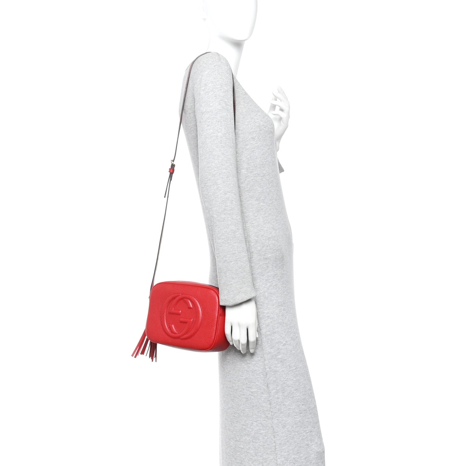 Gucci Pebbled Calfskin Small Soho Disco Bag Vibrant Red 2 of 10