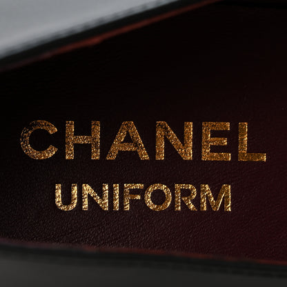 Chanel Lambskin Cap Toe CC Uniform Ballerina Flats 41 Black 8 of 10
