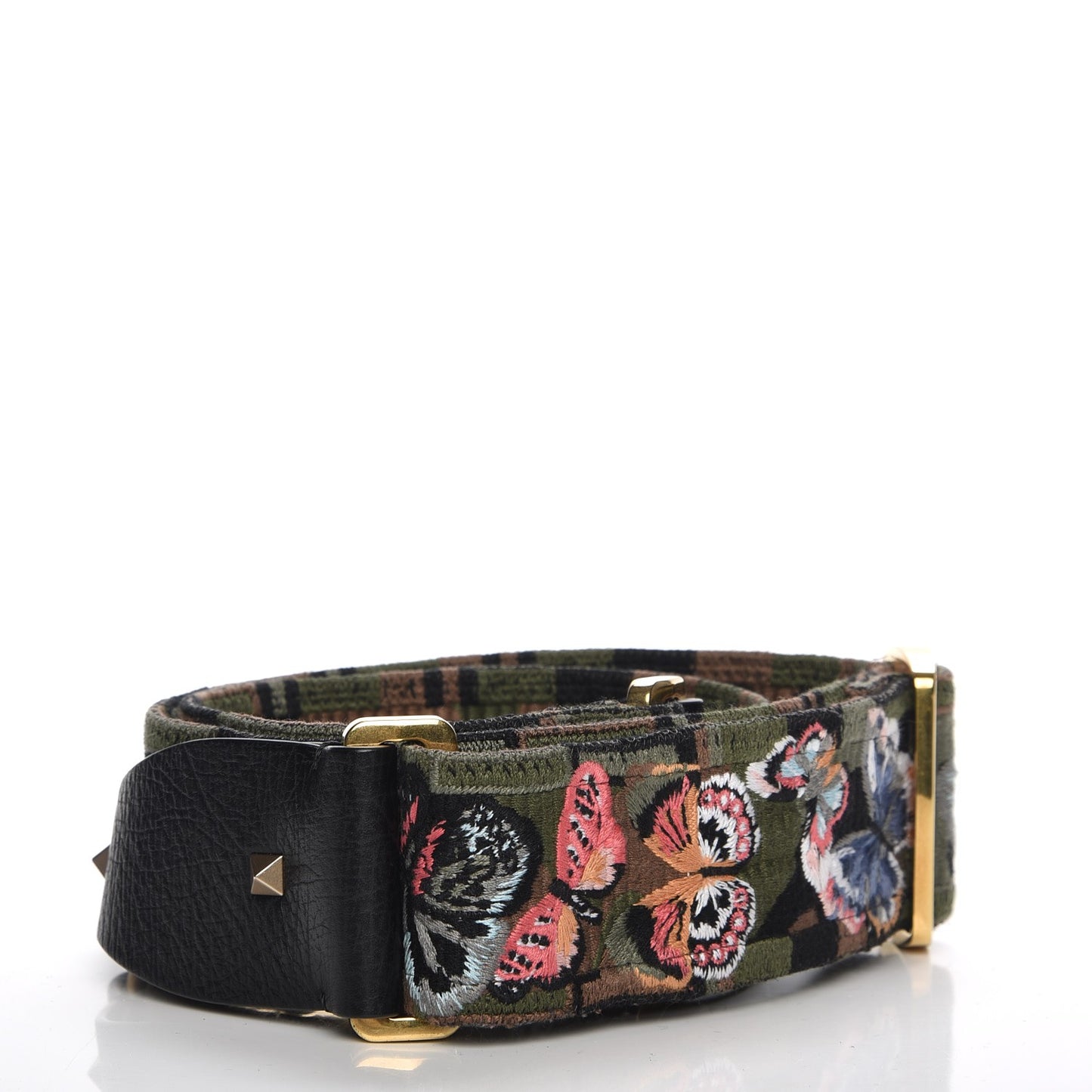 Canvas Camubutterfly Rockstud Guitar Strap Multicolor