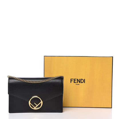 Fendi Vitello Liberty Lucido F is Fendi Medium Envelope Wallet on Chain Black 11 of 11