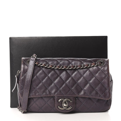 Chanel Iridescent Caviar Quilted Small Chic Flap Dark Purple 11 of 11