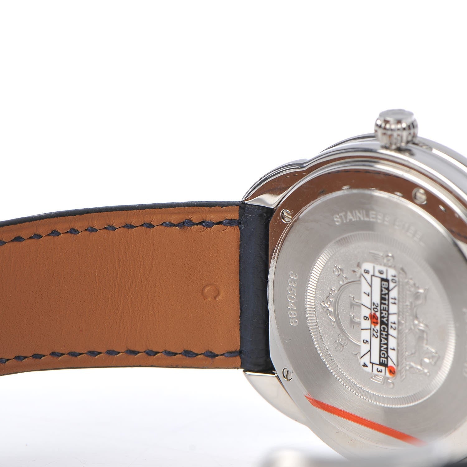 Hermes Stainless Steel Alligator 40mm Arceau Quartz Watch Bleu Abysse 4 of 9