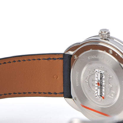 Hermes Stainless Steel Alligator 40mm Arceau Quartz Watch Bleu Abysse 4 of 9