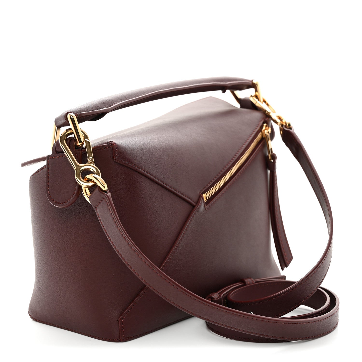 Loewe Calfskin Small Puzzle Edge Bag Burgundy 3 of 9