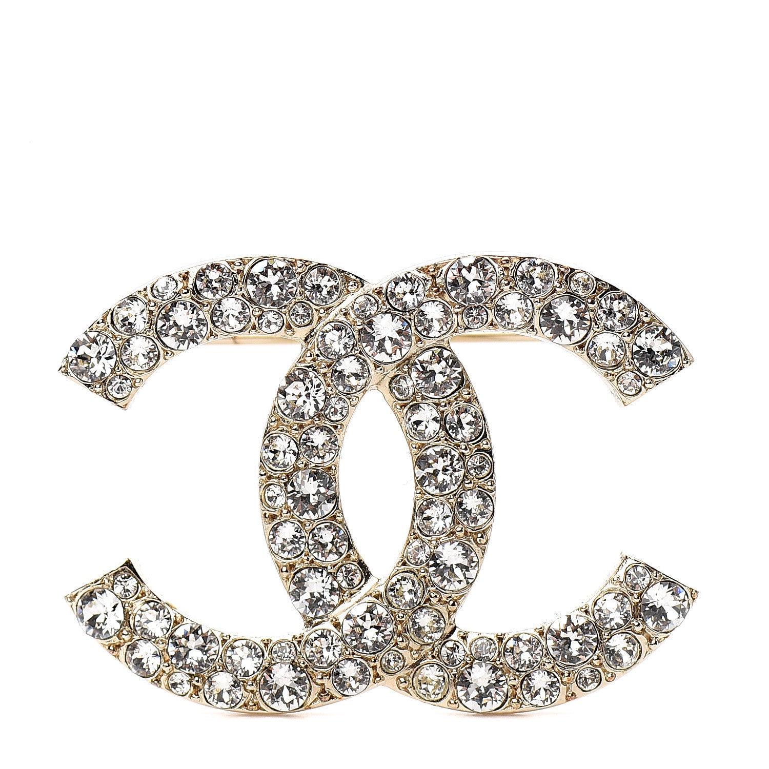 Chanel Crystal Palais Garnier CC Brooch Gold 1 of 4