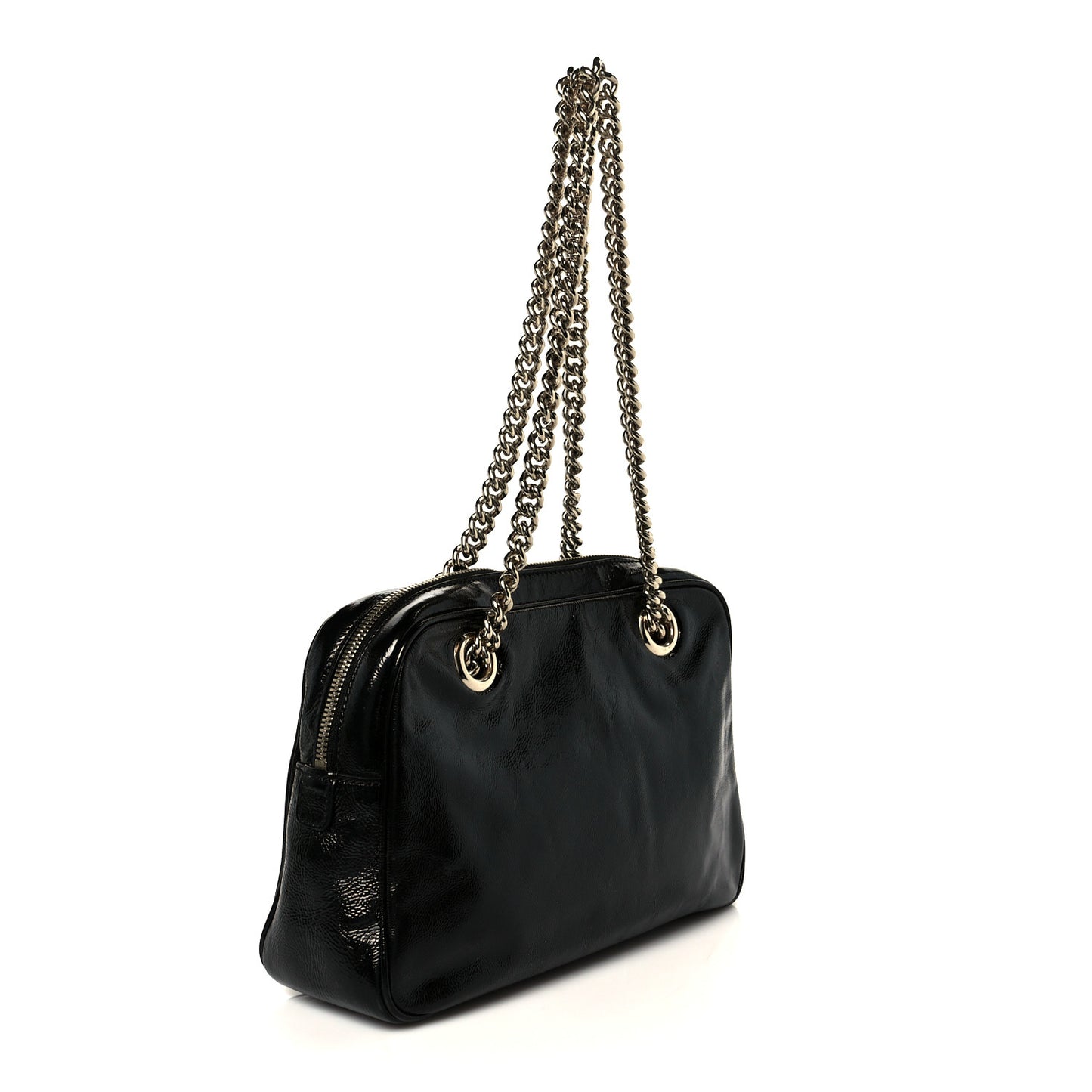Soft Patent Small Soho Bowler Black