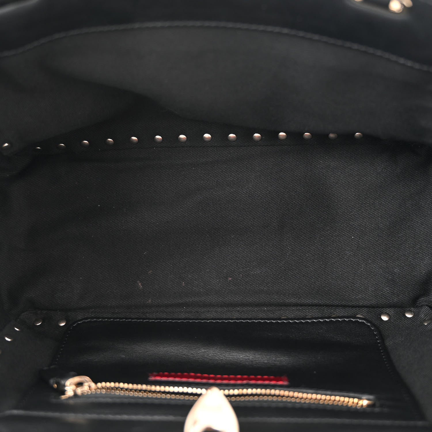 Valentino Garavani Vitello Small Rockstud Tote Black 5 of 10