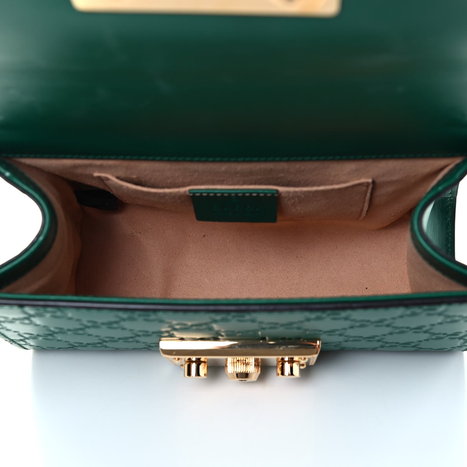 Gucci Guccissima Small Padlock Shoulder Bag Emerald 5 of 5