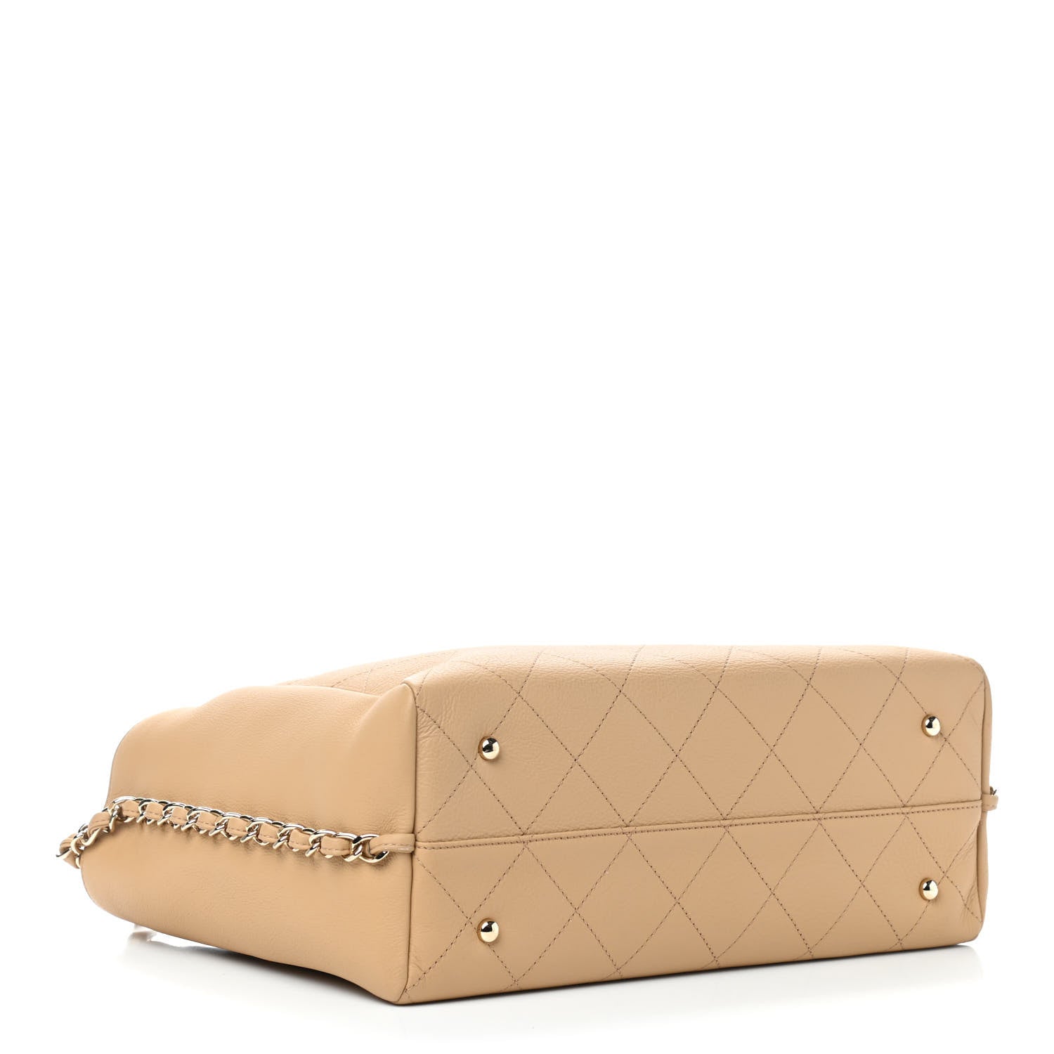 Chanel Bullskin Stitched Medium Shopping Bag Beige 4 of 9