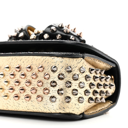 Christian Louboutin Glitter Calfskin Spikes Sweety Charity NV Crossbody Gold 9 of 10