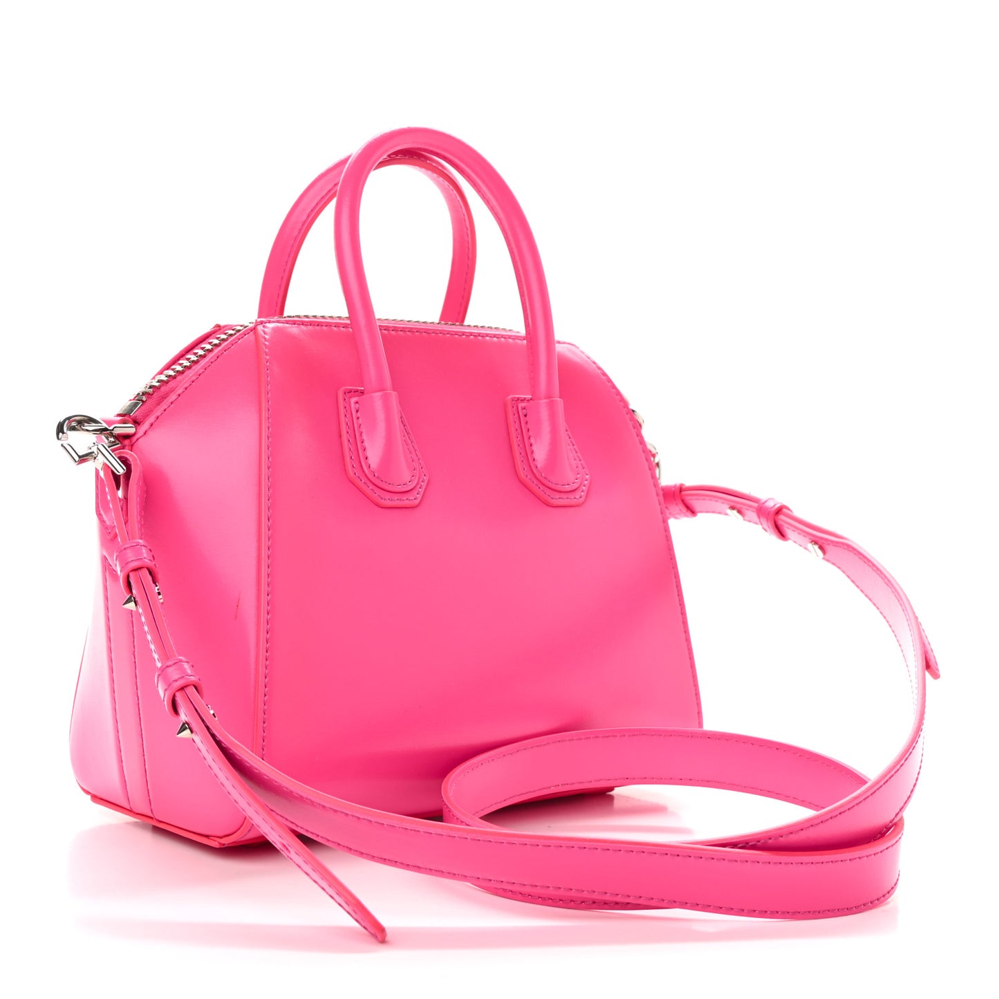 Shiny Lord Calfskin Mini Antigona Shocking Pink