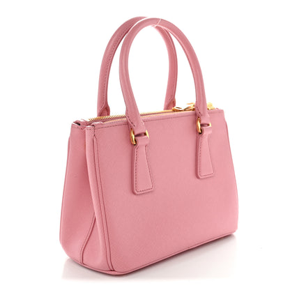 Prada Saffiano Lux Micro Galleria Double Zip Tote Petalo 2 of 8