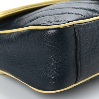 Gucci Azalea Calfskin Matelasse Diagonal Small Torchon GG Marmont Shoulder Bag Blue Agata New Cherry Red Butter 7 of 10