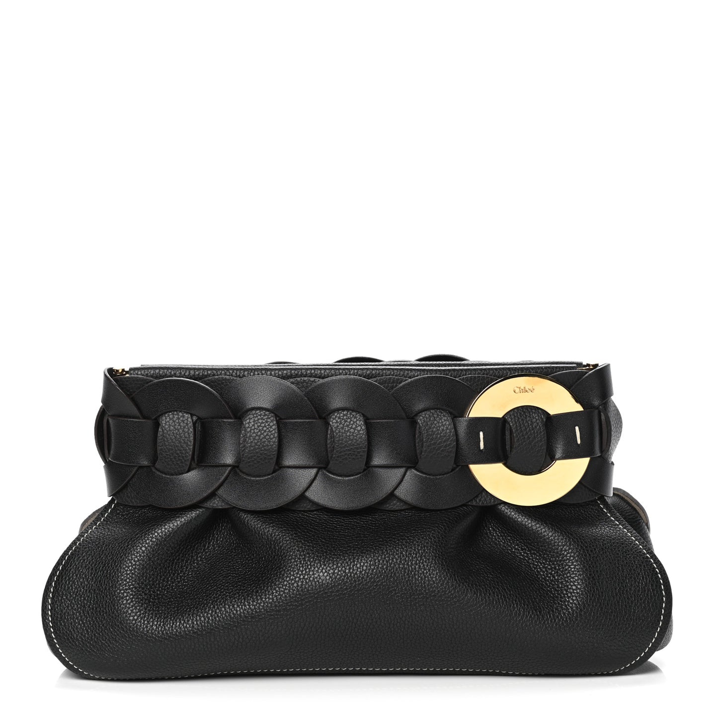 Grained Calfskin Darryl Clutch Black