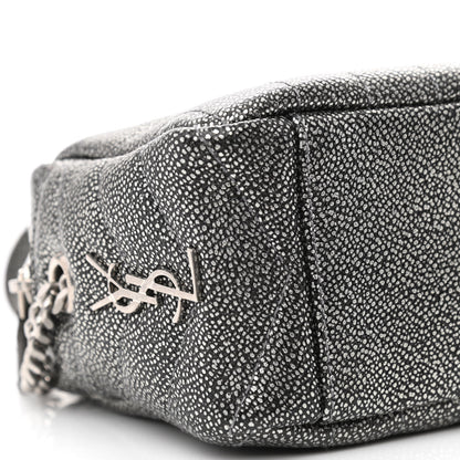 Saint Laurent Metallic Grain De Poudre Y Quilted Monogram Mini Loulou Camera Bag Gun Metal 8 of 9