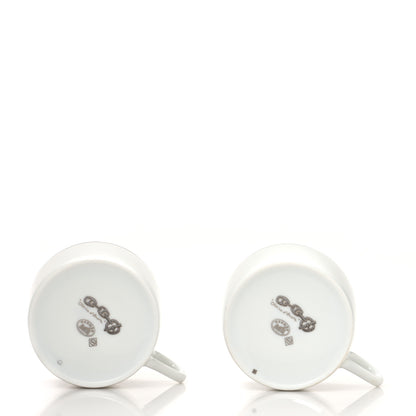 Hermes Porcelain Platinum Chaine d'Ancre Tea Cup and Saucer Set of 2 5 of 14