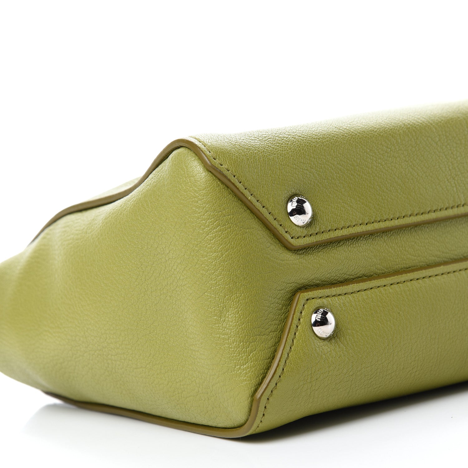 Miu Miu Goatskin Madras Tote Green 6 of 11