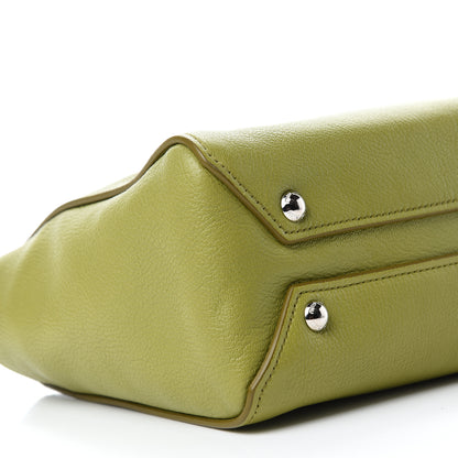 Miu Miu Goatskin Madras Tote Green 6 of 11