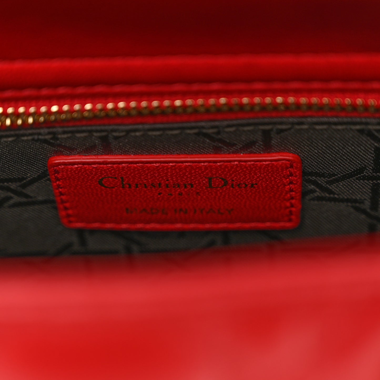 Lambskin Cannage Small Lucky Badges My Lady Dior Red